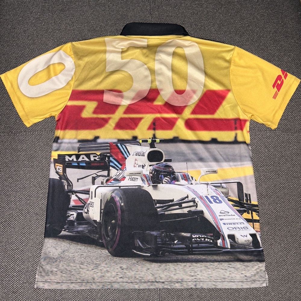 Rare DHL x Formula 1 Racing All Over Print Polo Shirt